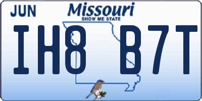 MO license plate IH8B7T