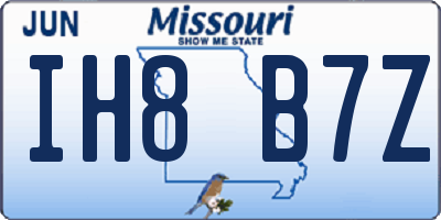 MO license plate IH8B7Z