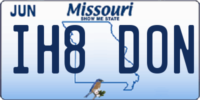 MO license plate IH8D0N