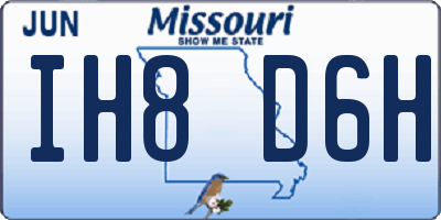MO license plate IH8D6H