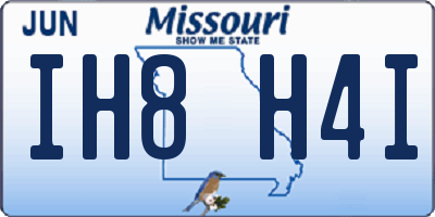 MO license plate IH8H4I