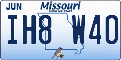 MO license plate IH8W4O