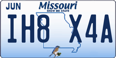 MO license plate IH8X4A