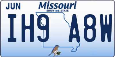 MO license plate IH9A8W