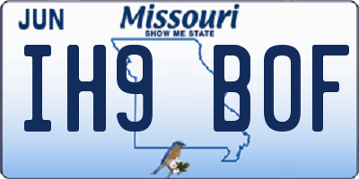 MO license plate IH9B0F