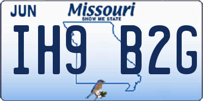 MO license plate IH9B2G
