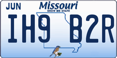 MO license plate IH9B2R