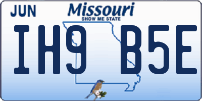 MO license plate IH9B5E