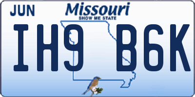 MO license plate IH9B6K