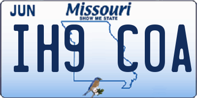 MO license plate IH9C0A