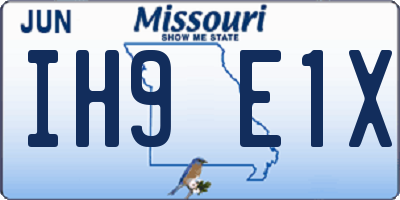 MO license plate IH9E1X