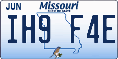 MO license plate IH9F4E