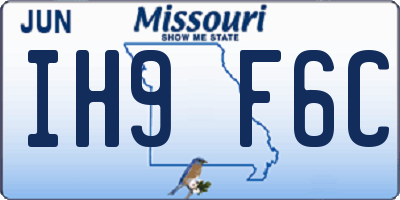 MO license plate IH9F6C