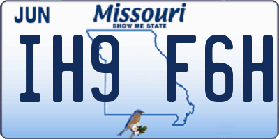 MO license plate IH9F6H