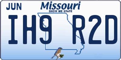 MO license plate IH9R2D