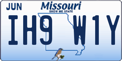 MO license plate IH9W1Y