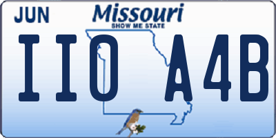 MO license plate II0A4B