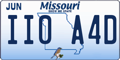 MO license plate II0A4D