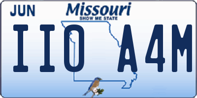 MO license plate II0A4M