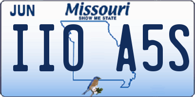 MO license plate II0A5S