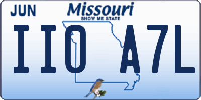 MO license plate II0A7L