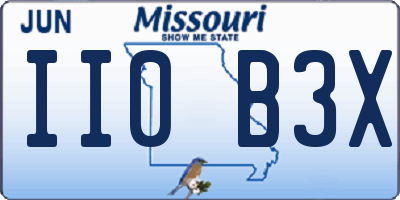 MO license plate II0B3X