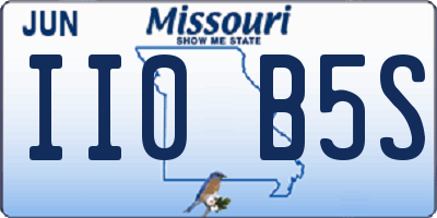 MO license plate II0B5S
