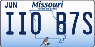 MO license plate II0B7S