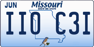 MO license plate II0C3I
