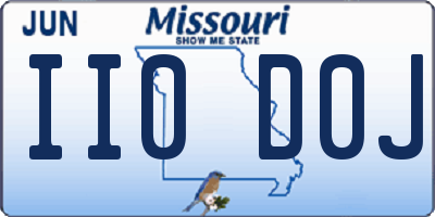 MO license plate II0D0J
