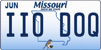 MO license plate II0D0Q
