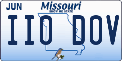 MO license plate II0D0V