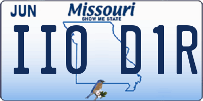 MO license plate II0D1R