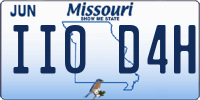 MO license plate II0D4H