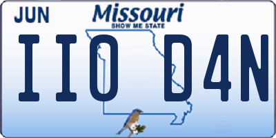 MO license plate II0D4N