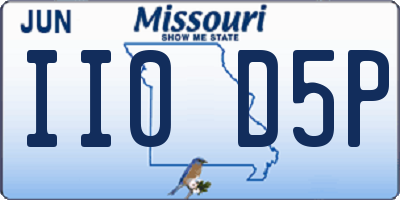 MO license plate II0D5P