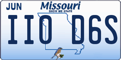 MO license plate II0D6S