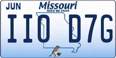 MO license plate II0D7G