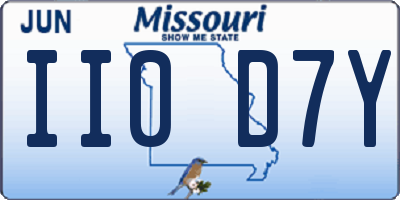MO license plate II0D7Y
