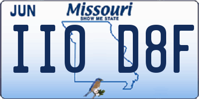 MO license plate II0D8F