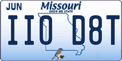 MO license plate II0D8T