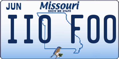 MO license plate II0F0O