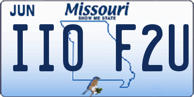 MO license plate II0F2U