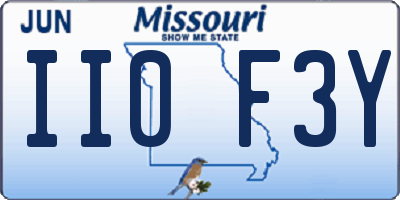 MO license plate II0F3Y