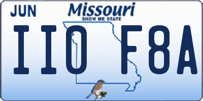 MO license plate II0F8A