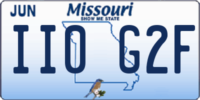 MO license plate II0G2F