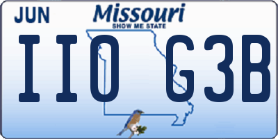 MO license plate II0G3B
