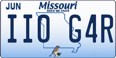 MO license plate II0G4R