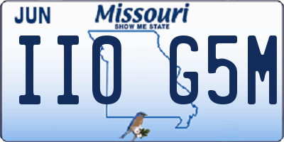 MO license plate II0G5M