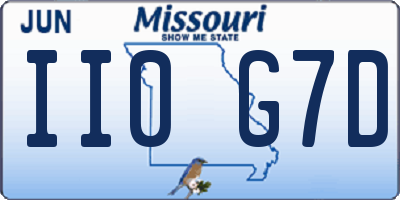 MO license plate II0G7D